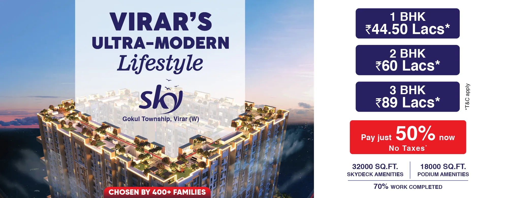 1, 2 & 3 BHK Apartment in Virar West